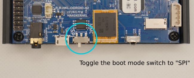 Photo of the SPI toggle switch