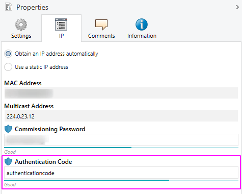 Obtain device authentication password in ETS