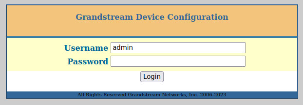 Login to Grandstream