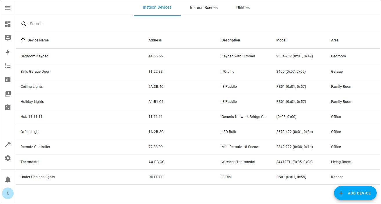 Insteon configuration panel