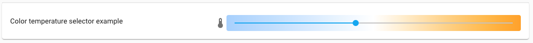 Screenshot of the Color temperature selector