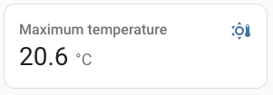 Screenshot of the statistic card for a temperature sensor