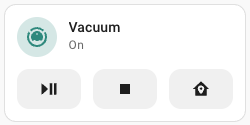 Screenshot of the tile card with vacuum commands feature